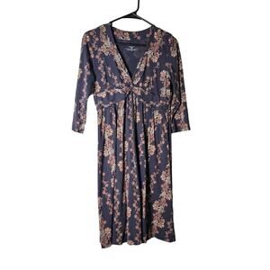 Patagonia Dress Size Medium Organic Cotton Winnow Twist Front V-Neck Floral